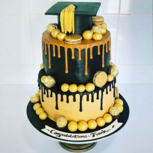 Graduation cake - gold