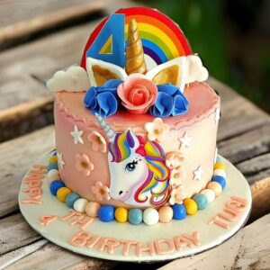 Rainbow girls birthday cake