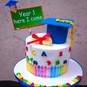 Graduation cake - colourful