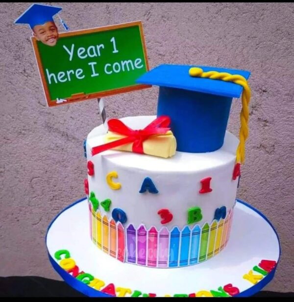 Graduation cake - colourful