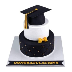 Graduation cake - deep blue